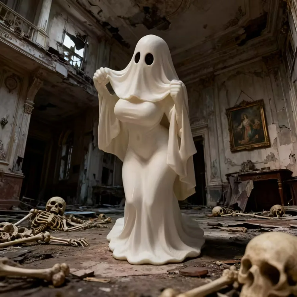Festive Decorative Ghost Bride Figurine, Gothic Bride, Creative Skirt Design for Wedding Decoration, Suitable for Halloween Yard, Christmas Decoration, Holiday Parties, Office Desk Decoration, Perfect Halloween, Christmas Unique Holiday Gift