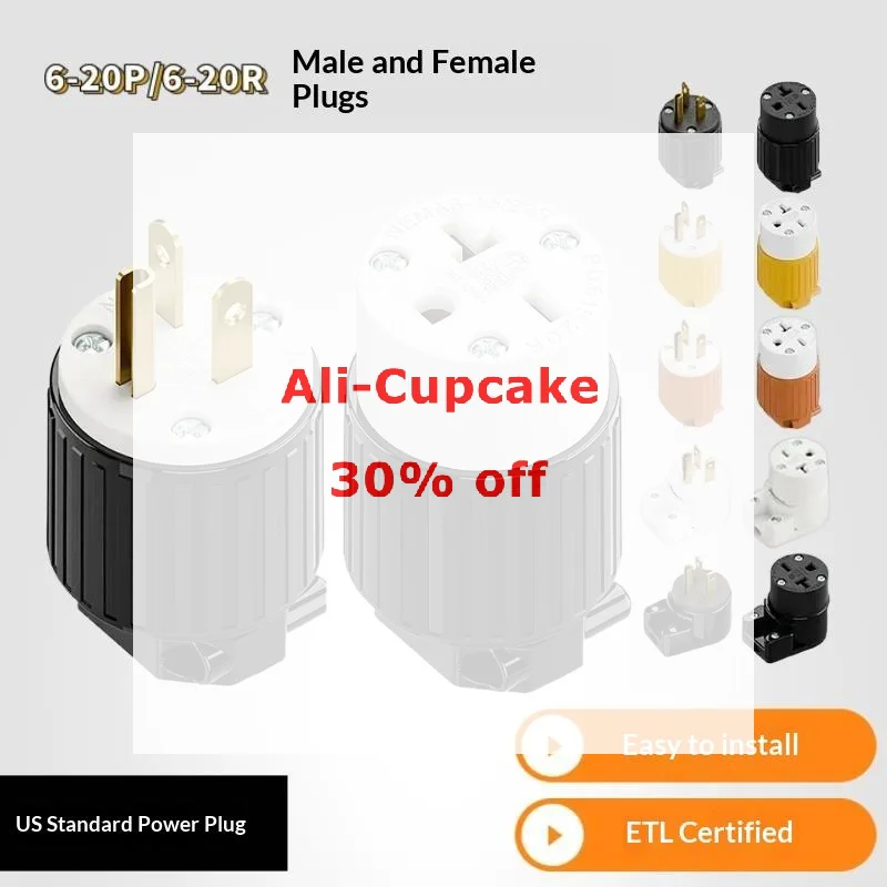 1pcs America NEMA L6-15P 6-15R US Wire Industry Extension Power Connector L5-15P 5-20P 6-20P Assembly Locked Plug Socket 15A 20