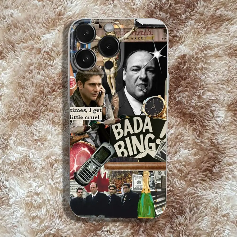 S-ソプラノズ フィルム iPhone 16,15,14,13,12,11 Pro,Max,Plus,X,XS,XR,SE4,E Mini用 透明 ソフトケース