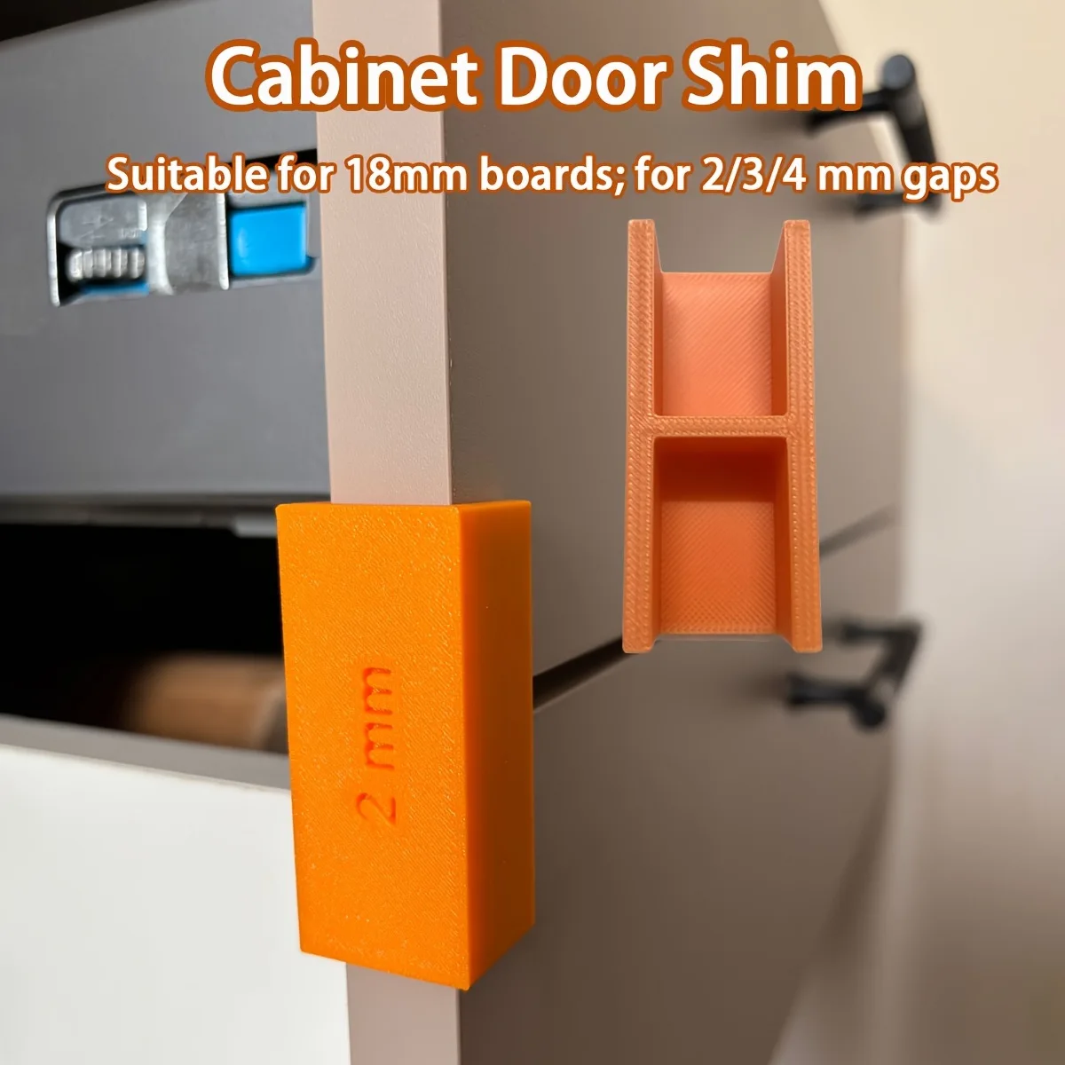 2Pcs Woodworking Drawer Slide Gasket Cabinet Door Angle Code Separate 2/3/4mm Gaps for Boards Below 18mm Home Improvement Parts