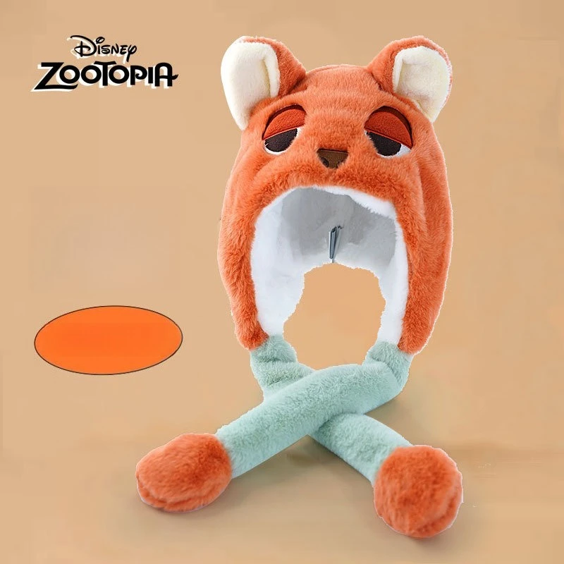 

Детская шапка Miniso Disney для девочек, осенне-зимняя плюшевая шапка Nick, утолщенная, холодная, теплая, защита ушей, пуловер для девочек, шапка