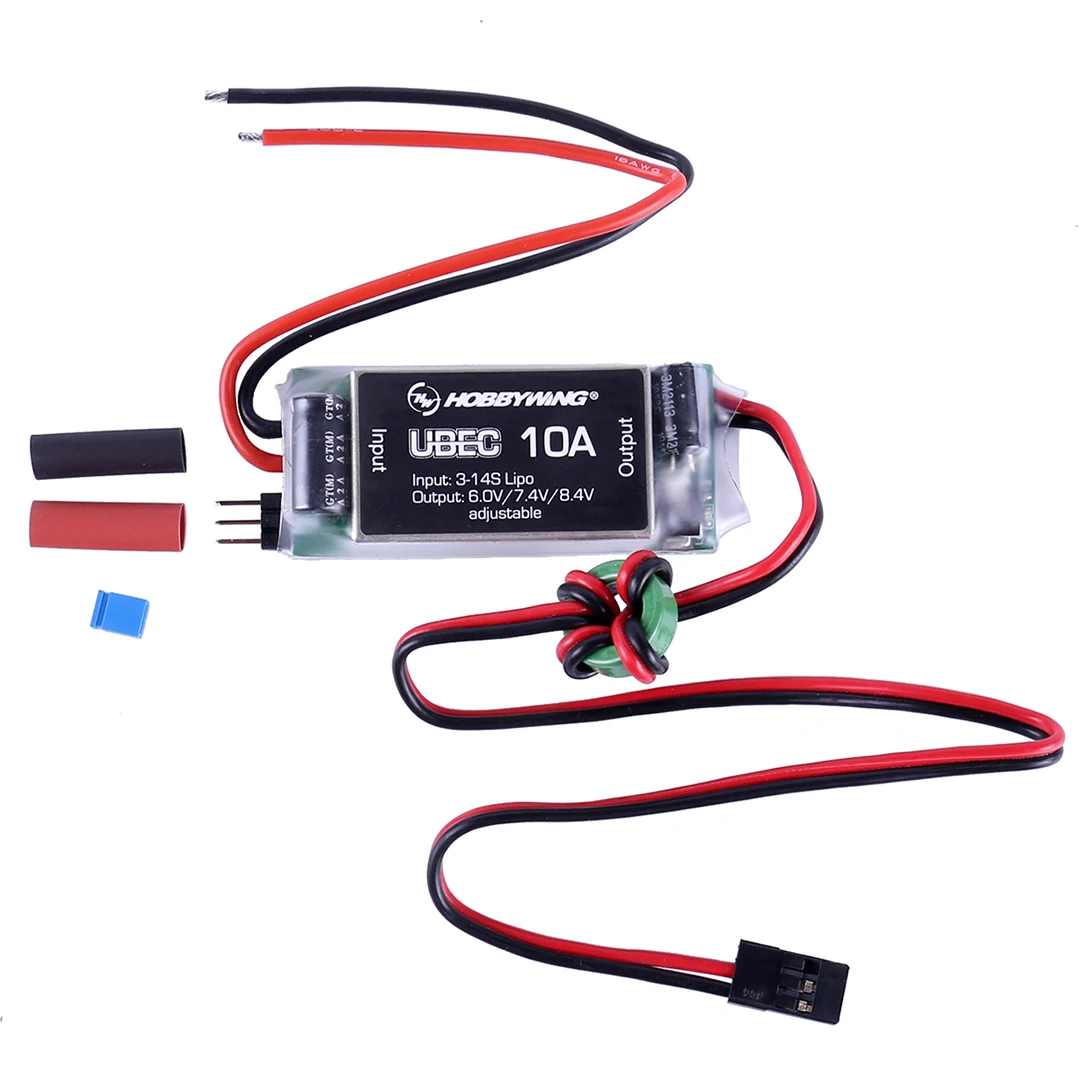 

Hobbywing UBEC 10A Voltage Regulator Module Output 6V/7.4V/8.4V HV 3S 4S 6S 3-14S Lipo Battery RC Receiver Brushless Servo Motor