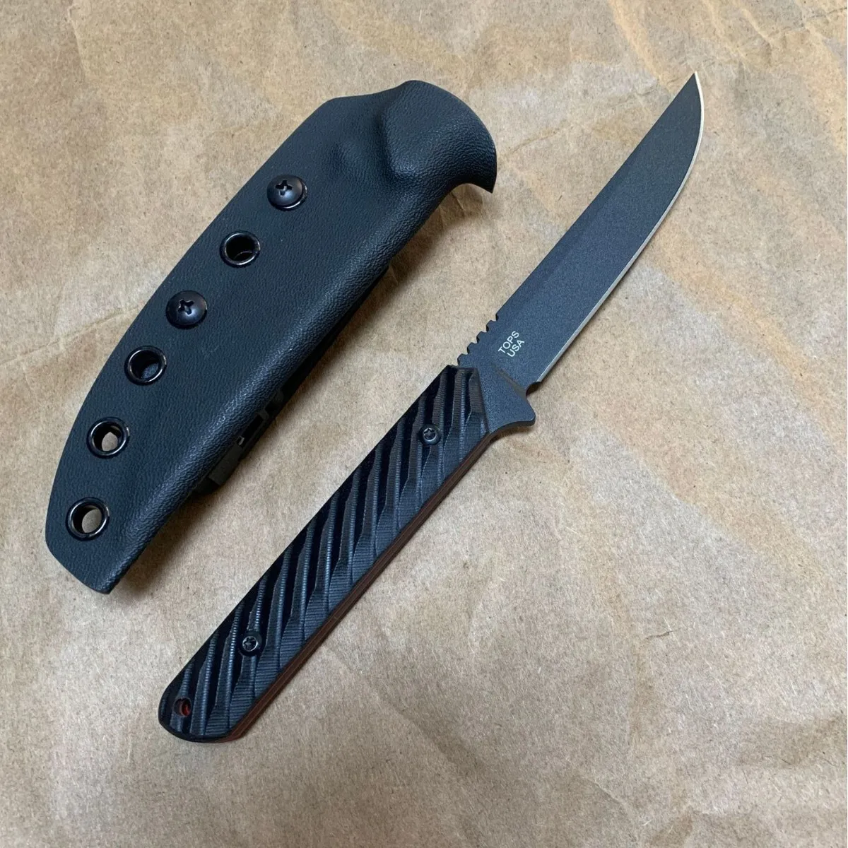 

TO.PS Black Fruit Knife 8Cr13Mov Blade G10 Handle High-hardness Outdoor Climbing Portable Exploration Knife Men's Gifts