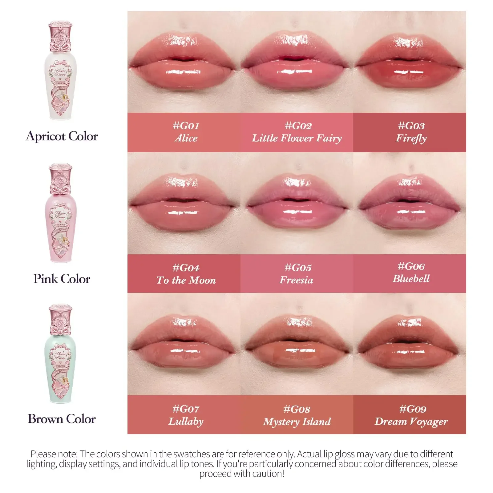 Flower Knows Midsummer Fairytale Fard à Joues Velours Gloss à Lèvres Fard à Paupières Kit de Maquillage Hydratant Longue Tenue pour Filles Beauté