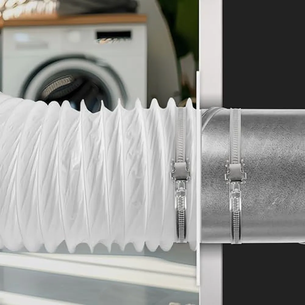 4 Inch 6 Inch ABS Plastic Duct Connector Flange White Air Vent Pipe Joint For Portable Air Conditioner For Exhaust Fan HVAC Inst