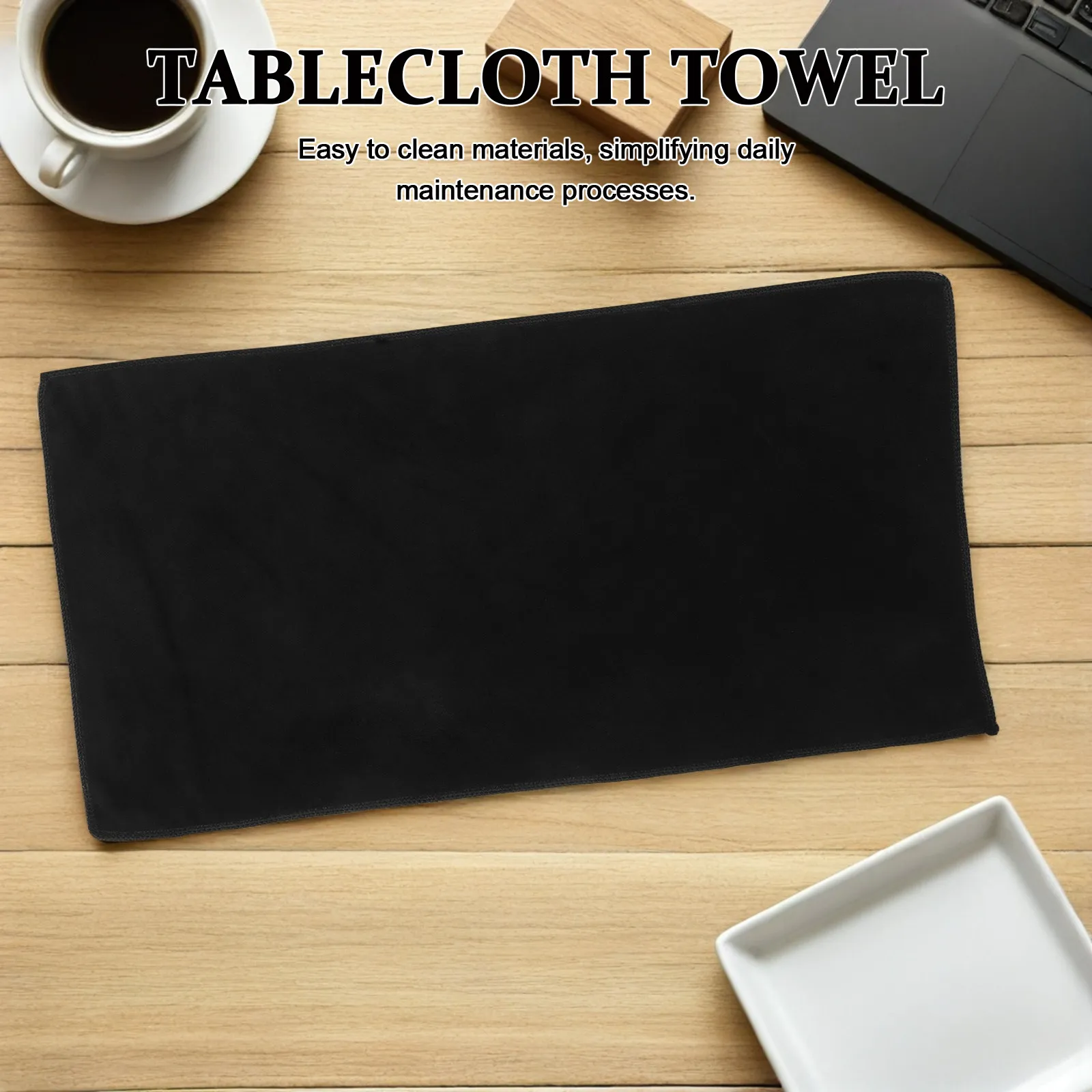 Black Dressing Table Cover Rectangle 23.6x12 Tabletop Protector Pad Easy Clean Spill Resistant Dining Room Bedroom Makeup