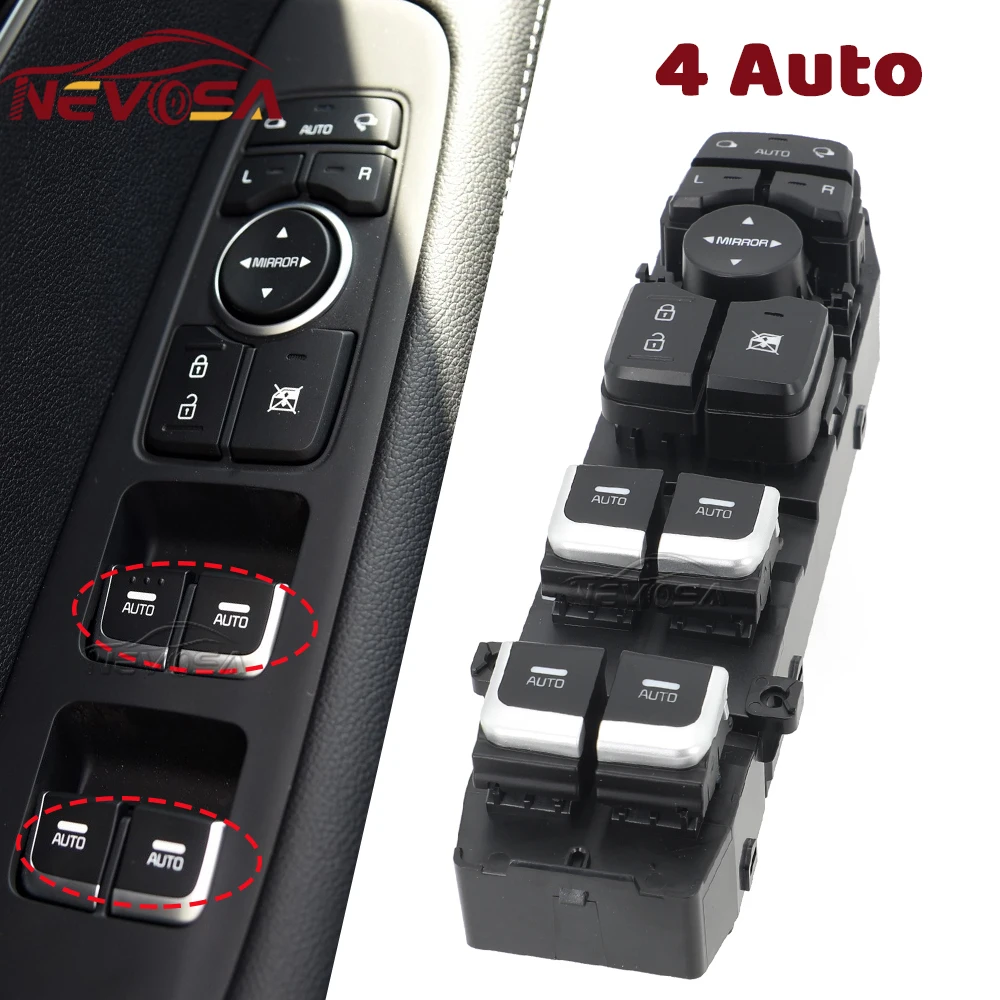 4Auto Driver Button For Kia Sorento SUV 2016 2017 2018 2019 2020 Electric Power Window Control Switch 93571-C5310 Glass Button