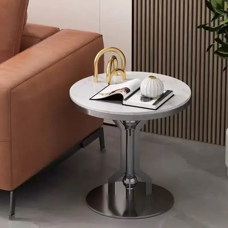 #Round Luxury Side Table, Italian Style Accent Table for Living Room