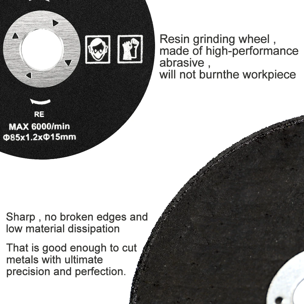 Cmcp 85mm discos de corte 85x1 0/15mm, resina circular, lâminas de serra para disco de corte de fibra de metal, ferramentas de disco abrasivo