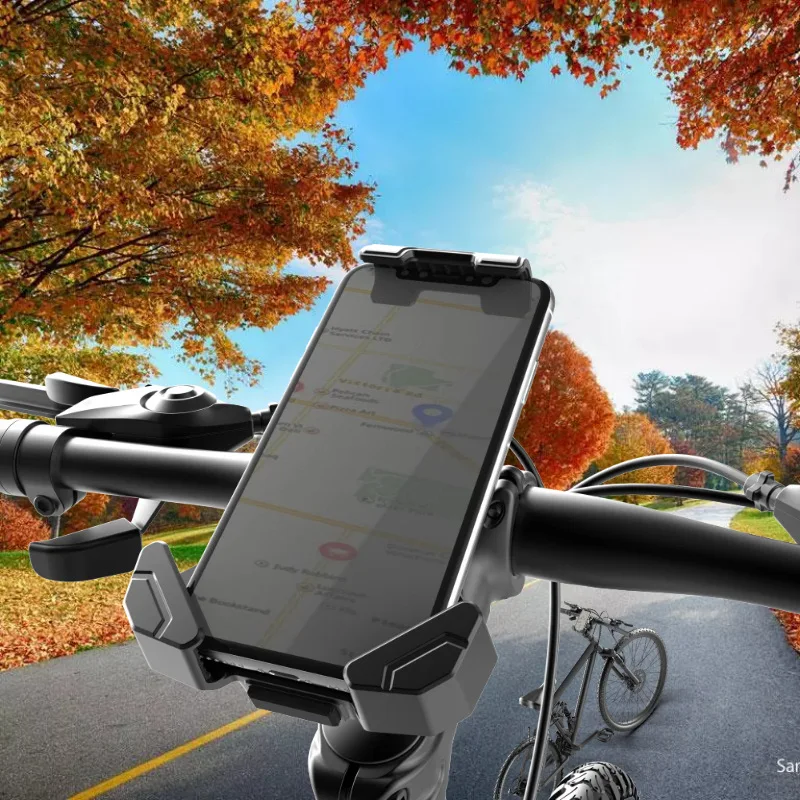 

New Outdoor Riding Bicycle Motorcycle Use Phone Stand Lightweight Handlebar Mounted Phone Stand 360-Degree Rotatable Phone Stand