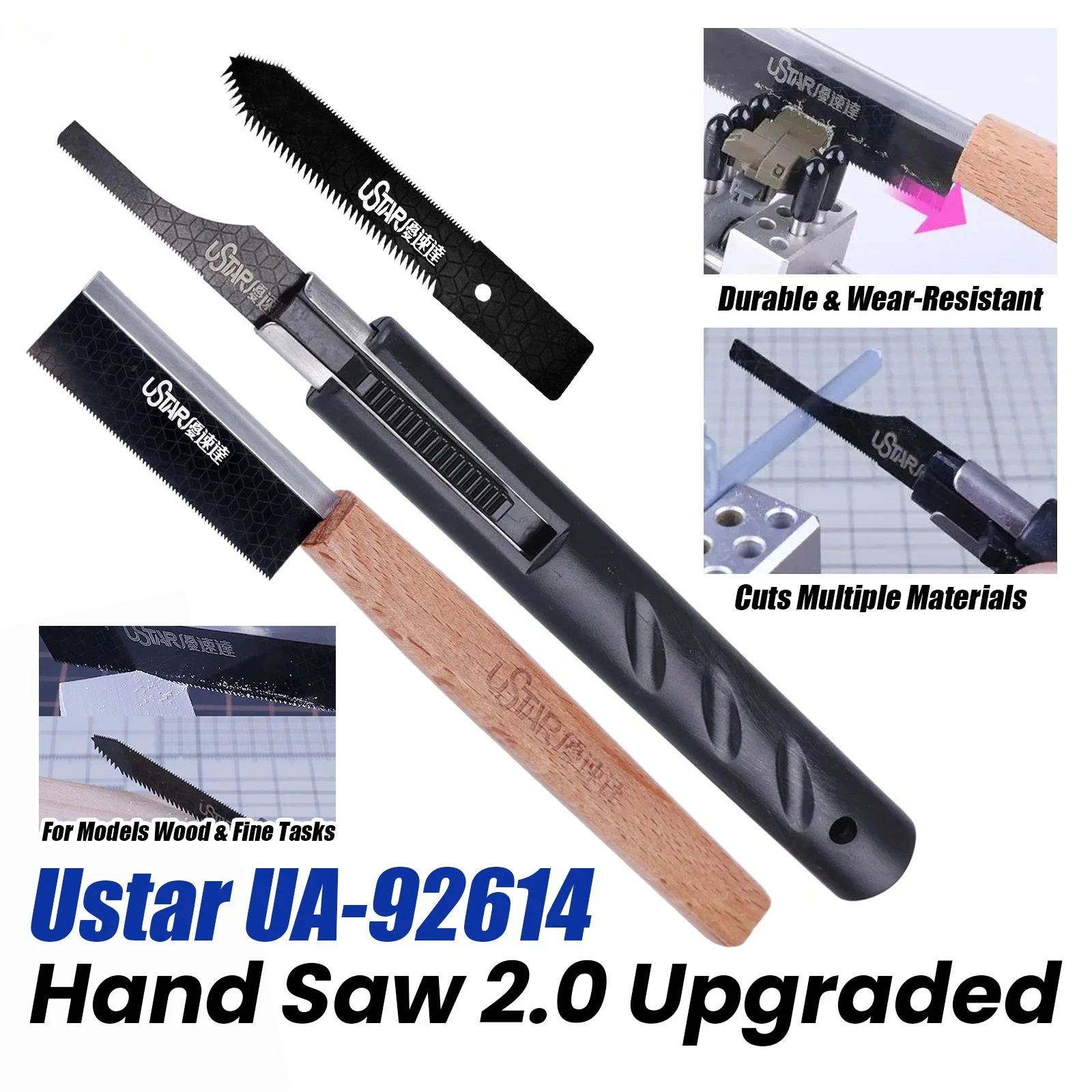 Ustar UA-92614~UA-92618 2.0 Upgraded Stainless Steel Hand Saw Resin Material Cutting Model DIY Hobby Craft Tools