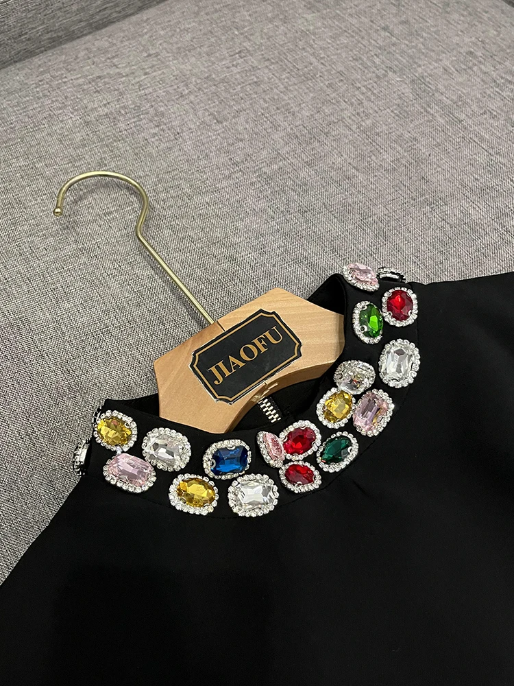 New Celebri Faion Heavy Embellied Long Sve Diamond Embedded  Gemstone Dr A526HB  Color Evening Gown