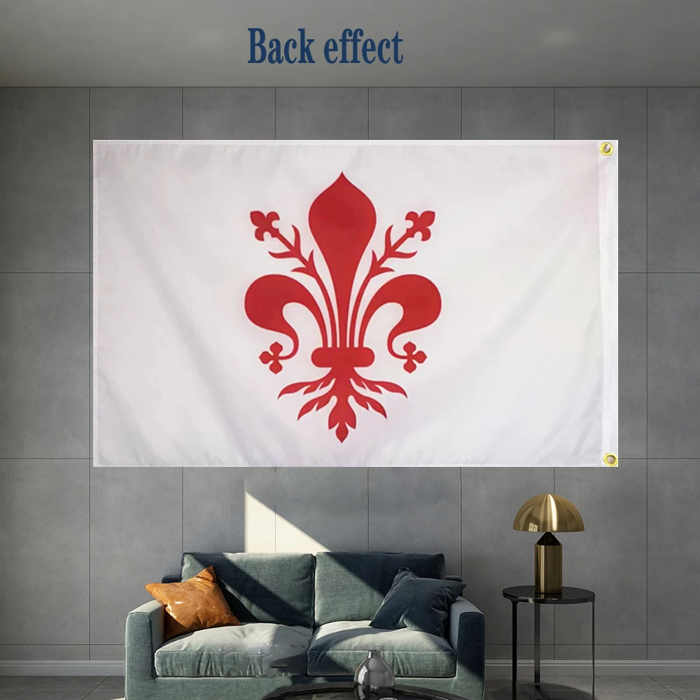 Italy Florence City Flag Graphic Custom Printed Hanging Banner Decoration Sport Polyester Shaft Cover Grommets 3X5FT 90X150CM