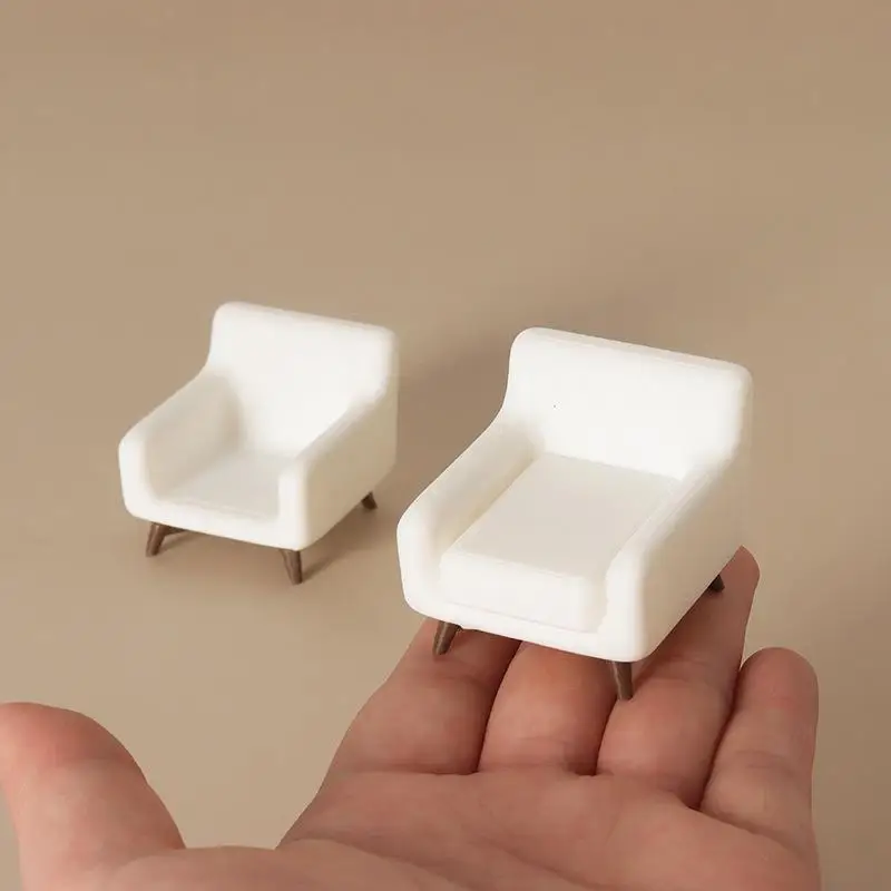 

[J] 1/12 Dollhouse Mini White Sofa Model Dollhouse Simulation Furniture Decoration Dolls House Scene Ornament Pretend Play Toys