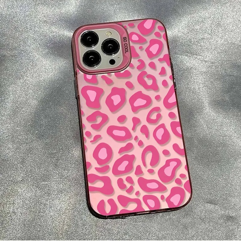 Pink Leopard Print Phone Case for Samsung Galaxy A57 A37 S20 S22 S23 S24 S25 S26 Ultra Plus Shockproof Protective Fundas Cover