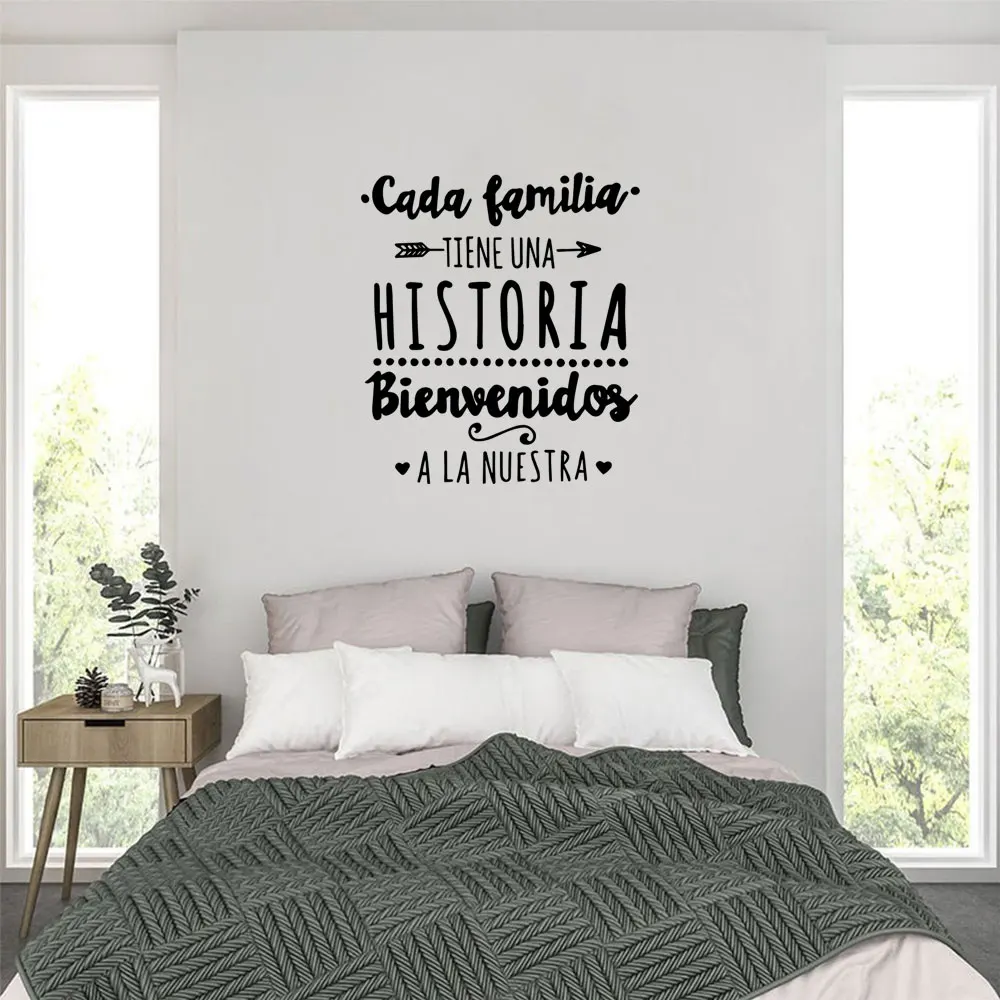 1pc Fashion Spanish Sentence Vinyl Decal For Home Decor Wall Stickers Removable Spain Quote Sticker Home Decor