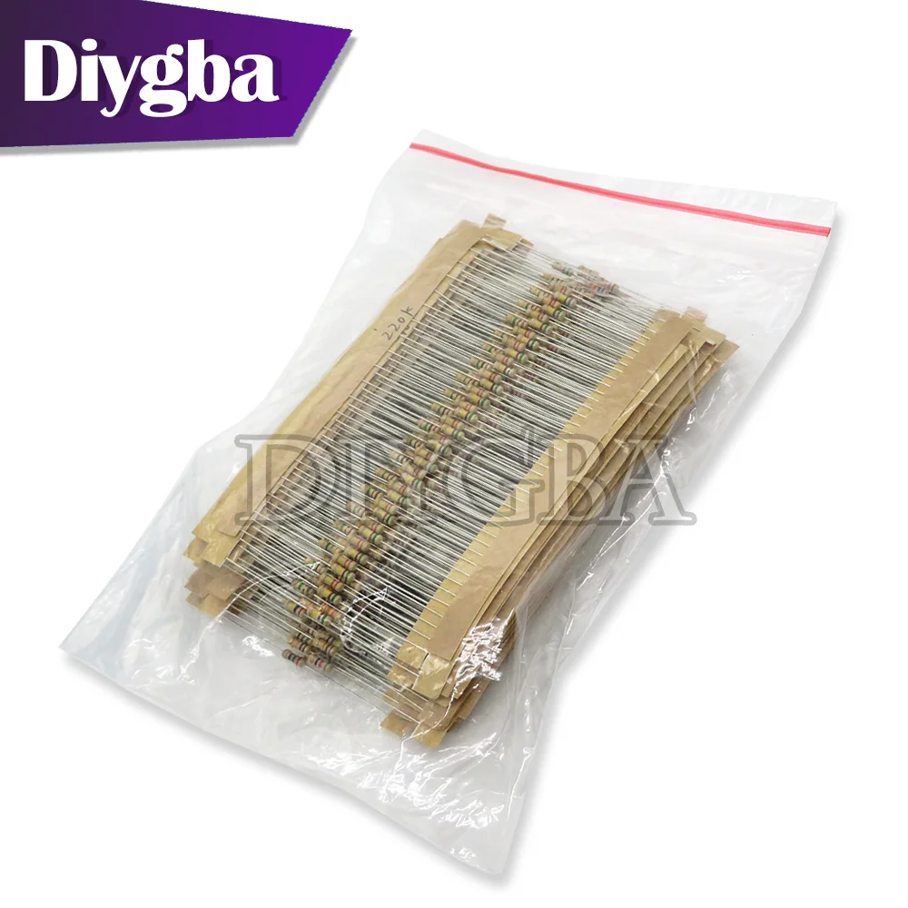 860PCS/LOT Carbon Film Resistor KIT 1/4W 5% resistors assorted kit set Resistance 1R - 1M Ohm 0.25W resistor Pack 43values*20pcs