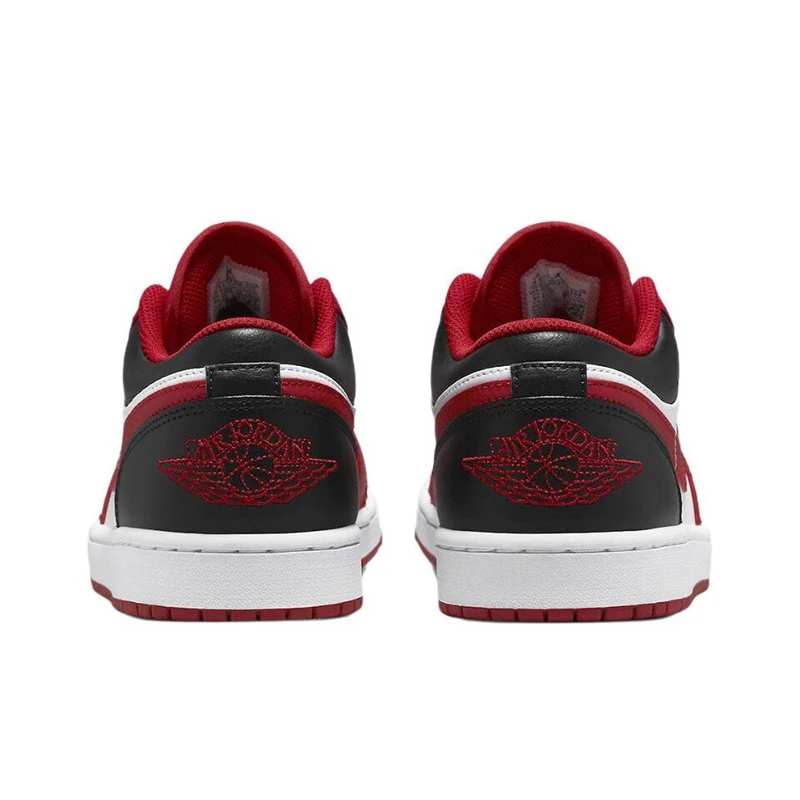 Tênis de basquete retrô antiderrapante Air Jordan 1 para homens, tênis baixos originais, Low Top, vermelho, branco e preto, 553558-610