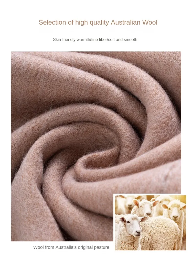 Autumn and winter warm soft wool cashmere scarf gift box for elders