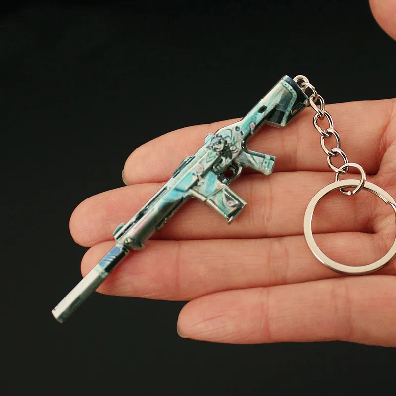 9cm Valorant Melee Reaver Weapon Model Keychain for Men 9 Lives Phantom Skin Metal Key Ring Fans Car Bag Decoration Jewelry Gift