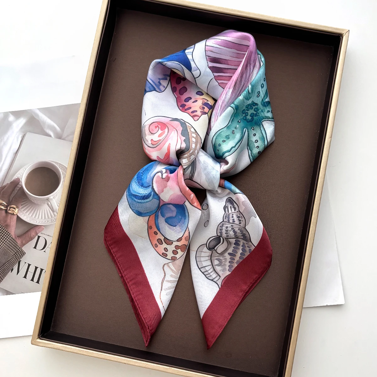 Luxury Square Scarf For Women New Bandanas Printed Hijab Elegant Scarves Neckerchief Fashion Beach Shawl Wraps