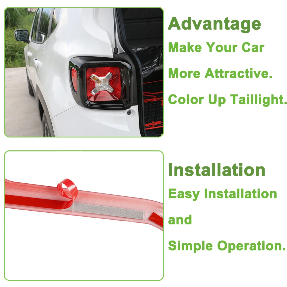 Car Rear Taillight Tail Light Lamp Guard Decoration Full Cover Trim Protector for Jeep Renegade 2015-2023 Exterior Accessories