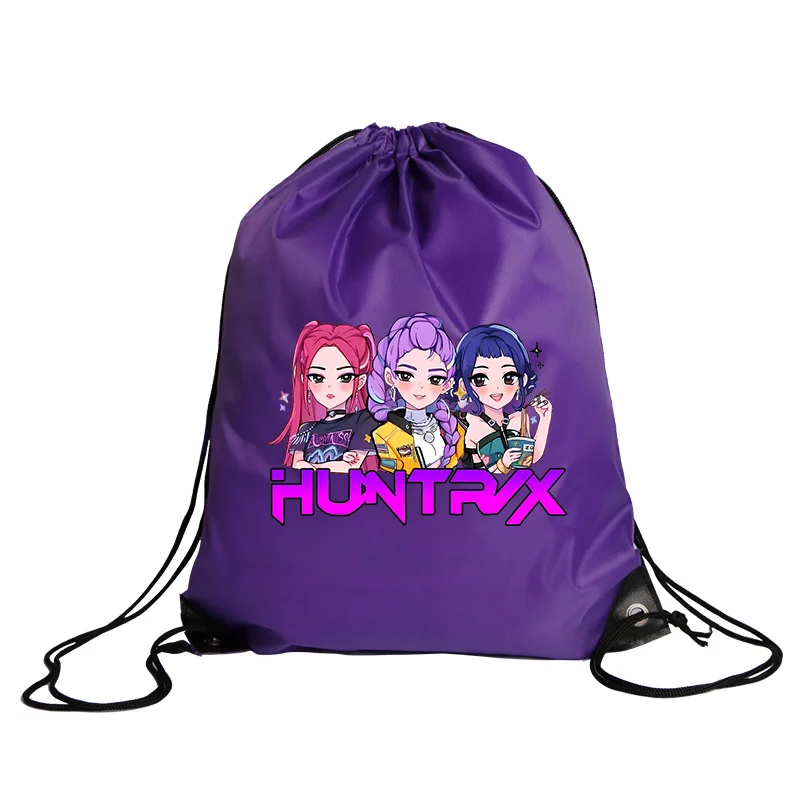 KPop Demon Hunters сумка на шнурке аниме рюкзак большой емкости крутой женский мужской спортивный тренажерный зал легкий пакет для хранения подарок