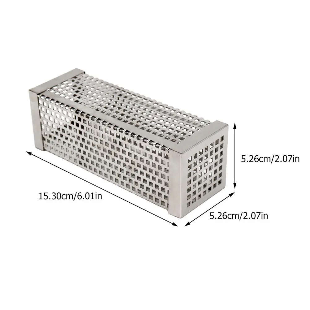 الفولاذ المقاوم للصدأ 6 بوصة مربع بيليه المدخن أنبوب لشواء شواء المدخن شبكة أنبوب نكهة محسن ل لحم الخنزير الأضلاع لحم الخنزير المقدد الجبن المكسرات