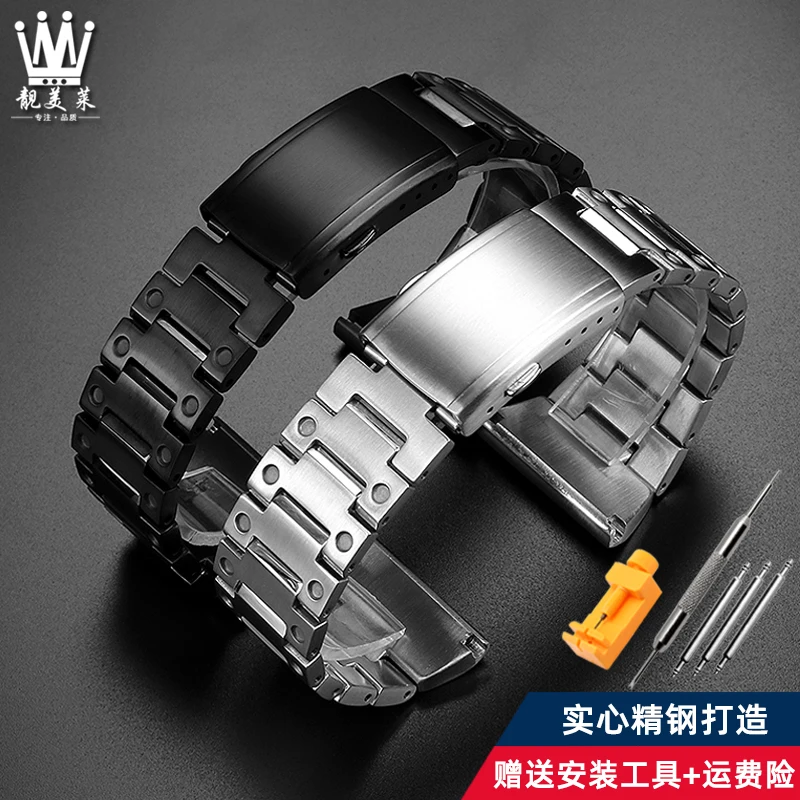 

20 22 23 24 26 28mm Stainless steel Watch strap For Tag Heuer Seven Fridays Diesel Citizen Black silver Refined steel watchband