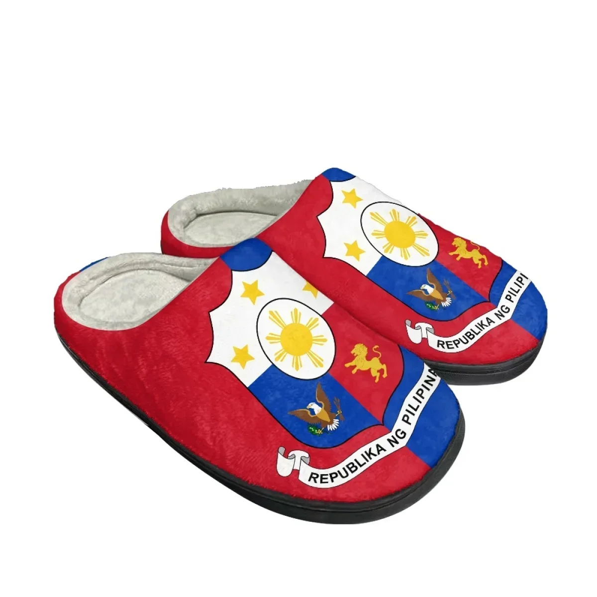 

Winter Warm Cozy Slippers for Women Philippine Flag Print Couples Slides Drop Ship Autumn Winter Bedroom Lady Cotton Slippers