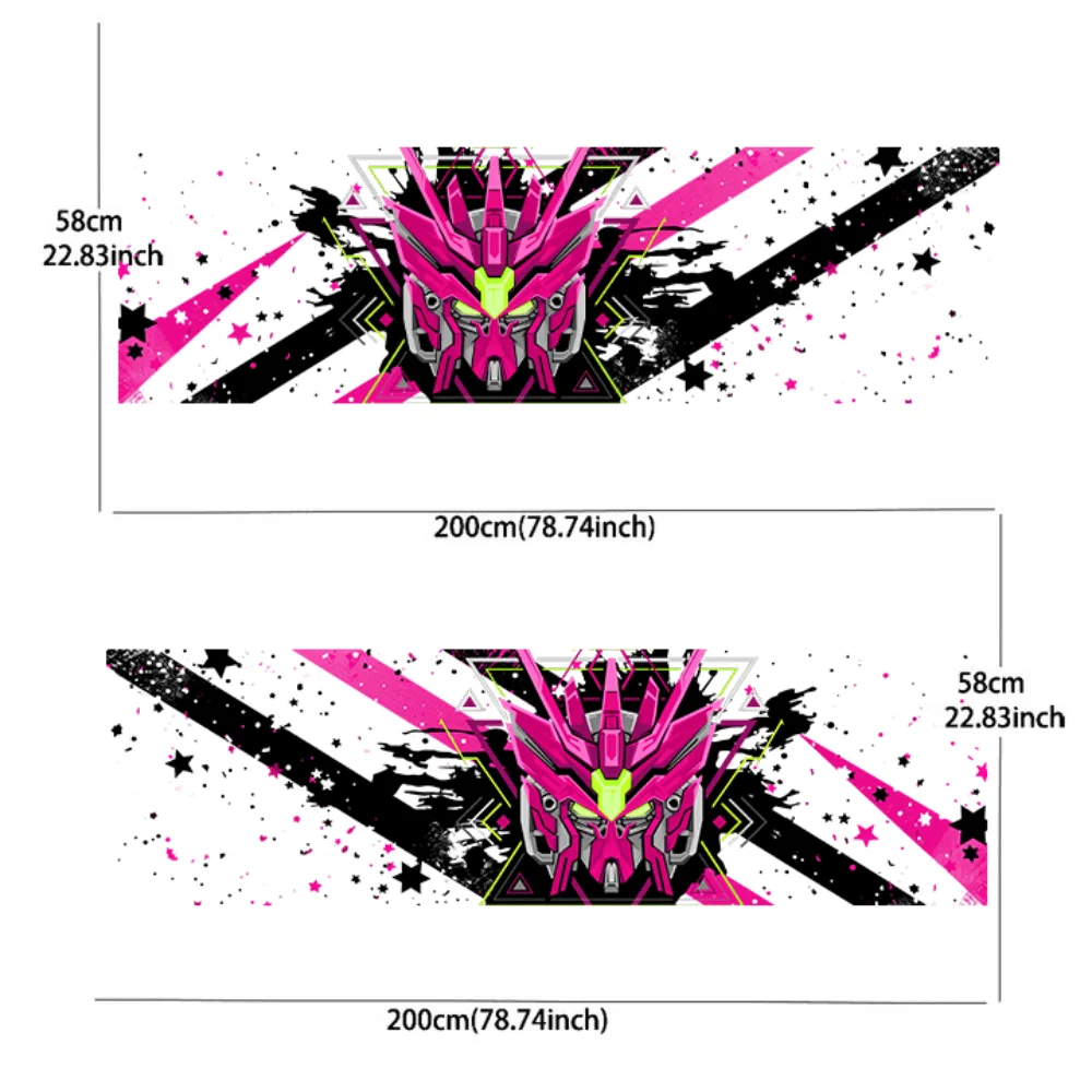 2PCS Cartoon robot line sticker car sticker full body decal decoration covering scratches protect car sticker waterproof car vin