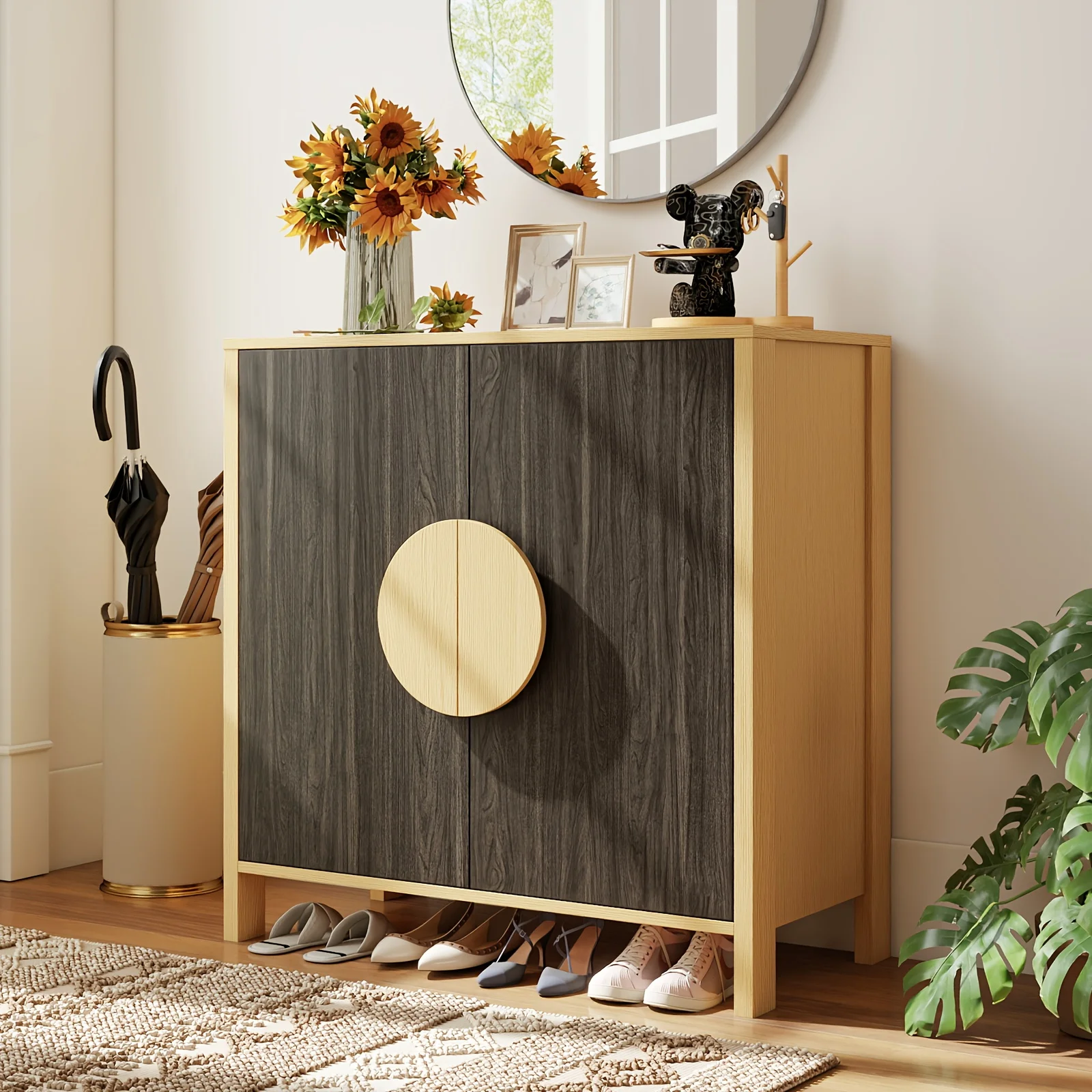 

32" Wooden Accent Sideboard Buffet Cabinet Featuring Storage, Mid Century Modern TV Console Suitable for Living Room, Kitchen, O