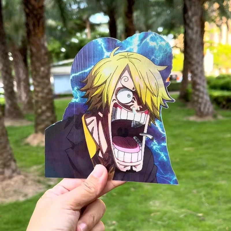 Anime One Piece Luffy/Zoro/Sanji 3D Motion Stickers Creative Car Sticker  Waterproof Decal Toy Wall Sticker Kids Toys