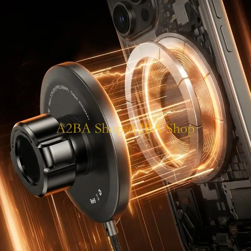 A2BA Suction Cup Wireless Charging Phone Holder for Car, Pad, Adjustable Viewing Arm, 25W Power for Navigation Use