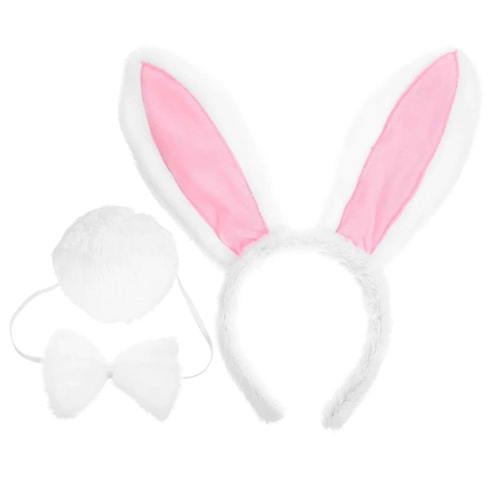 1세트 토끼 귀 머리띠 부활절 의상 액세서리 나비넥타이 꼬리 코스프레 파티 장식 부활절 토끼 의상 액세서리