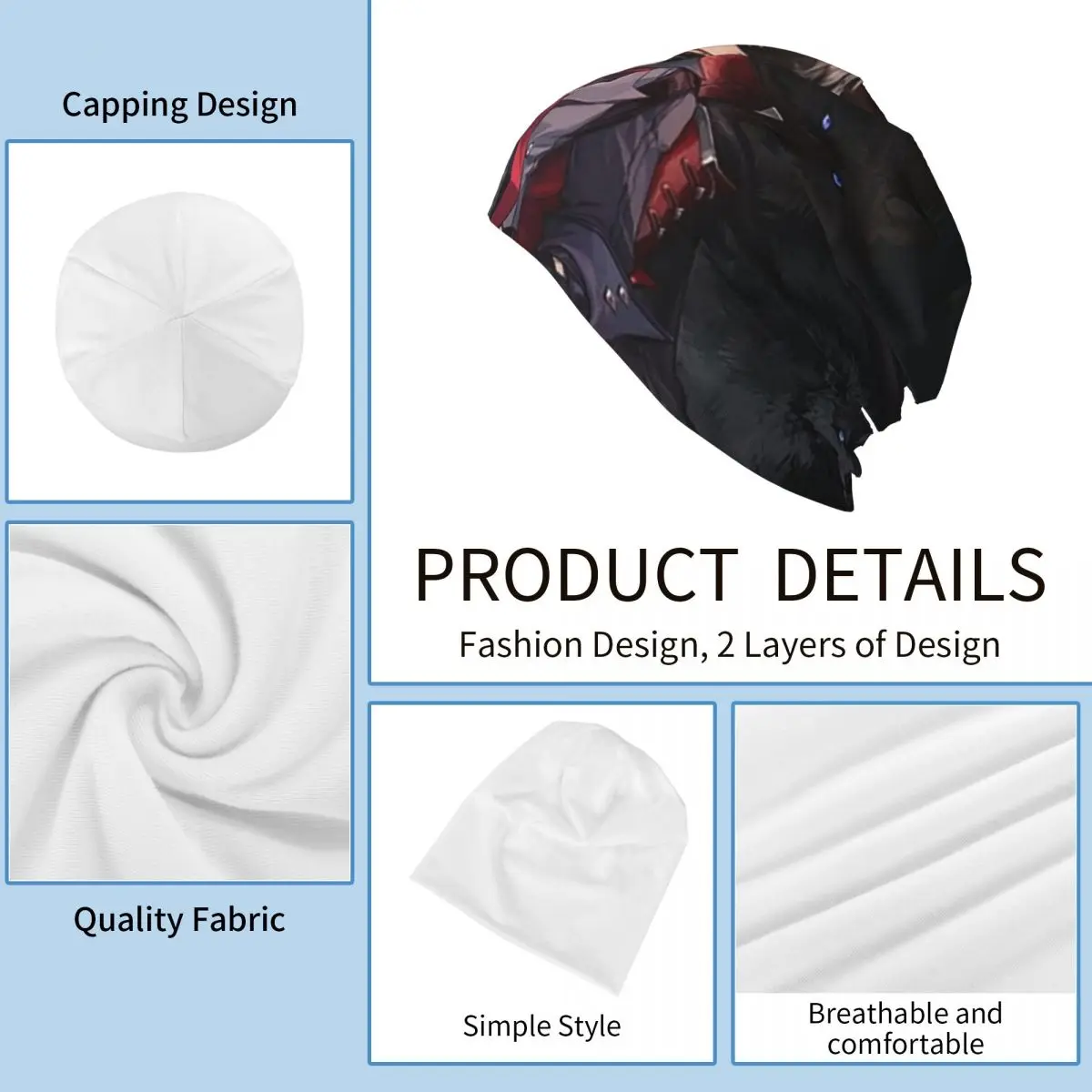 Genshin تأثير Wriothesley ريسلي Skullies قبعة حريمي دافئة الخريف الشتاء في الهواء الطلق قبعة محبوك بونيه قبعات للرجال النساء الكبار