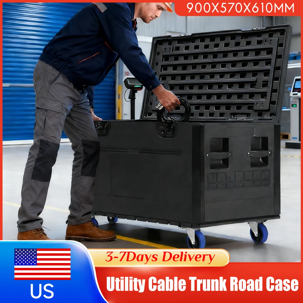 

Waterproof Cable Flight Case Rolling Road Case with Lockable Casters Stackable Aviation Shipping Case for Pro Audio DJ Equipment