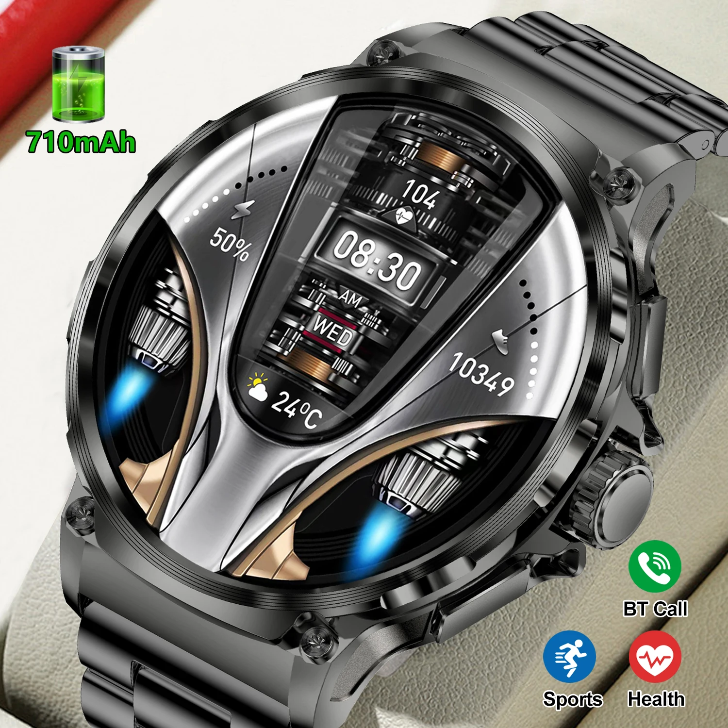 

LIGE 2025 Новые мужские умные часы с GPS Track 1,85-дюймовый Ultra HD-экран 710 мАч Большая батарея Спортивные фитнес-умные часы с Bluetooth-вызовом