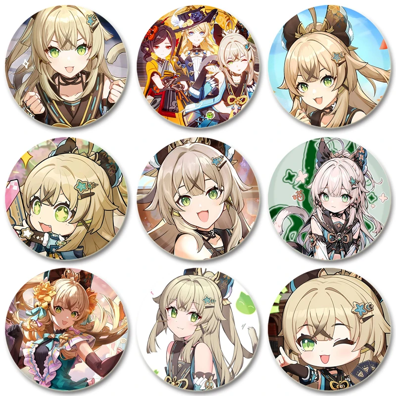 

32/44/58mm Anime Game Genshin Impact Kirara Round Brooch Cartoon Badge for Backpack Hat Jewelry Accessories Gifts