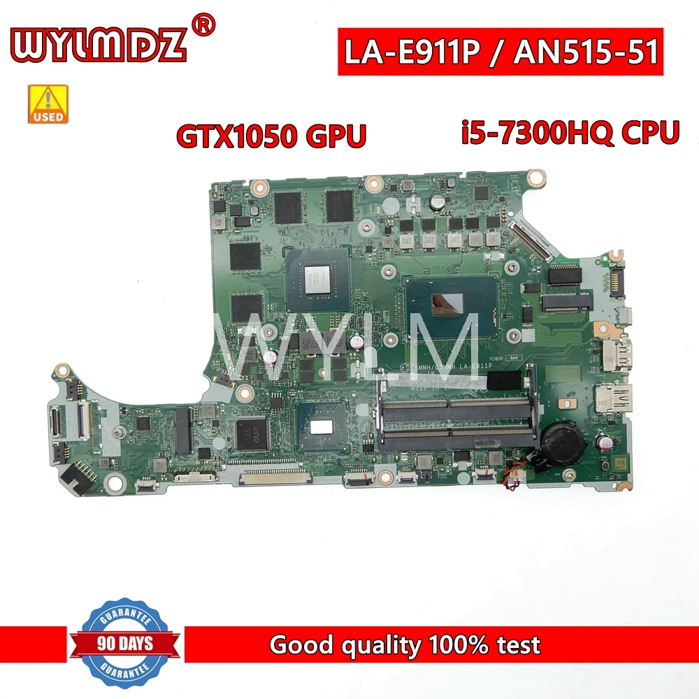 

C5MMH / C7MMH LA-E911P with i5-7300HQ CPU GTX1050 GPU Laptop Motherboard For Acer AN515-51 A715-71G notebook Mainboard Test