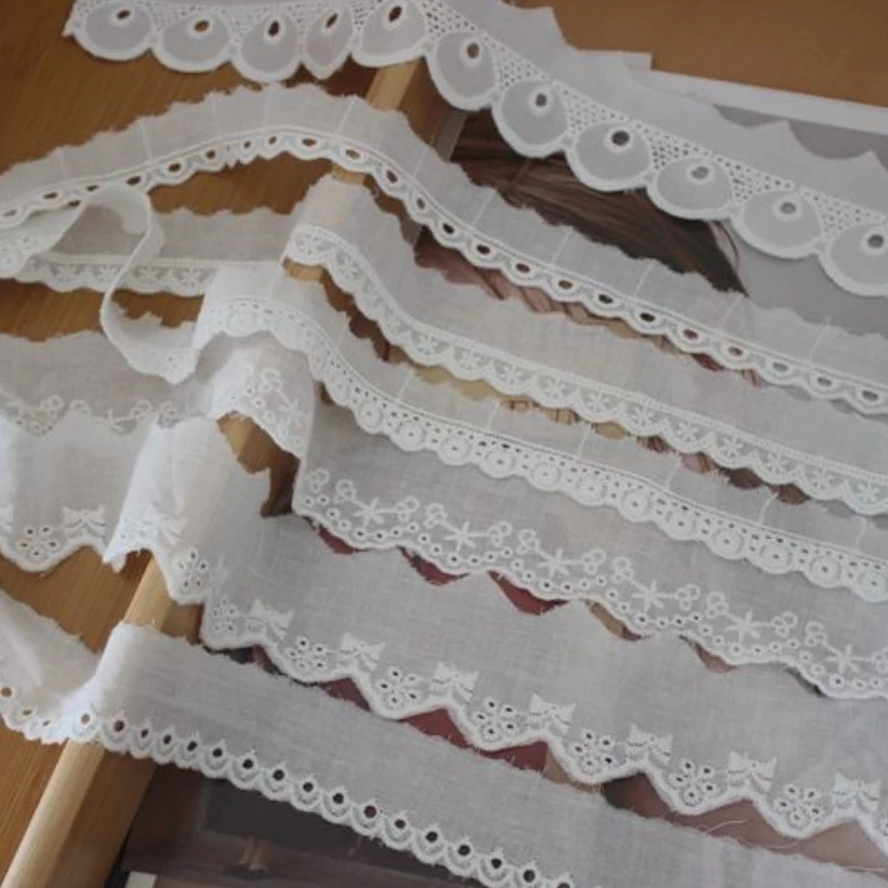 10 Yards/Lot Baumwoll-Spitzenstoff, bestickt, für Tischdecken, Heimtextilien, Handarbeiten, Dekoration, Baumwoll-Spitzenborte RS4682 – Detail 9