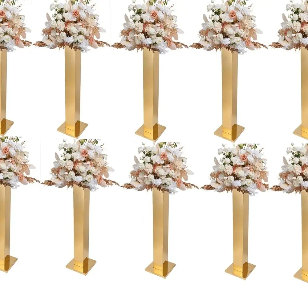 2 /4/10pcs 80cm Lot Flower Road Lead Metal Pillar Wedding Table Centerpieces Event Party Vases Home Hotel Decoration