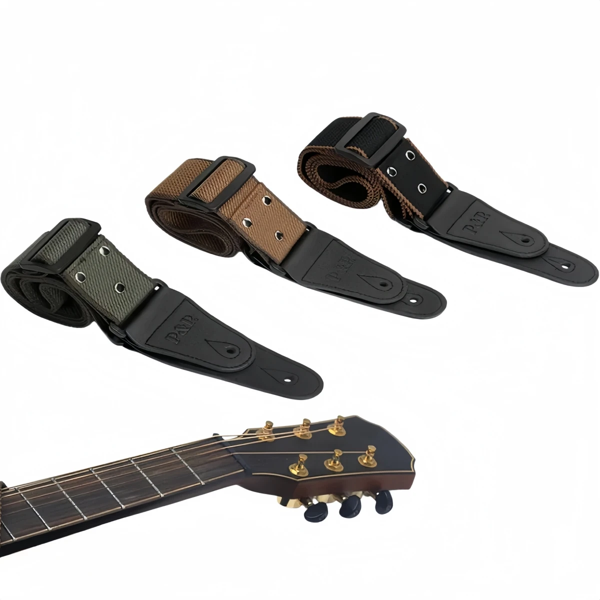 P&P Adjustable Pure Cotton Guitar Strap, Wear Resistant Personality Style Belt for Acoustic Electric Bass Guitar Players