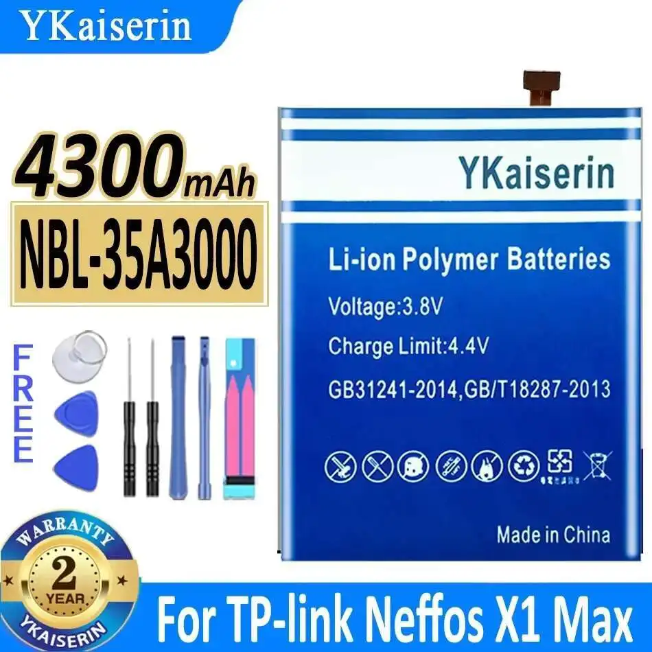 

4300mAh YKaiserin Battery NBL-35A3000 Battery for TP-link Neffos X1Max X1 Max TP903A TP903C Bateria