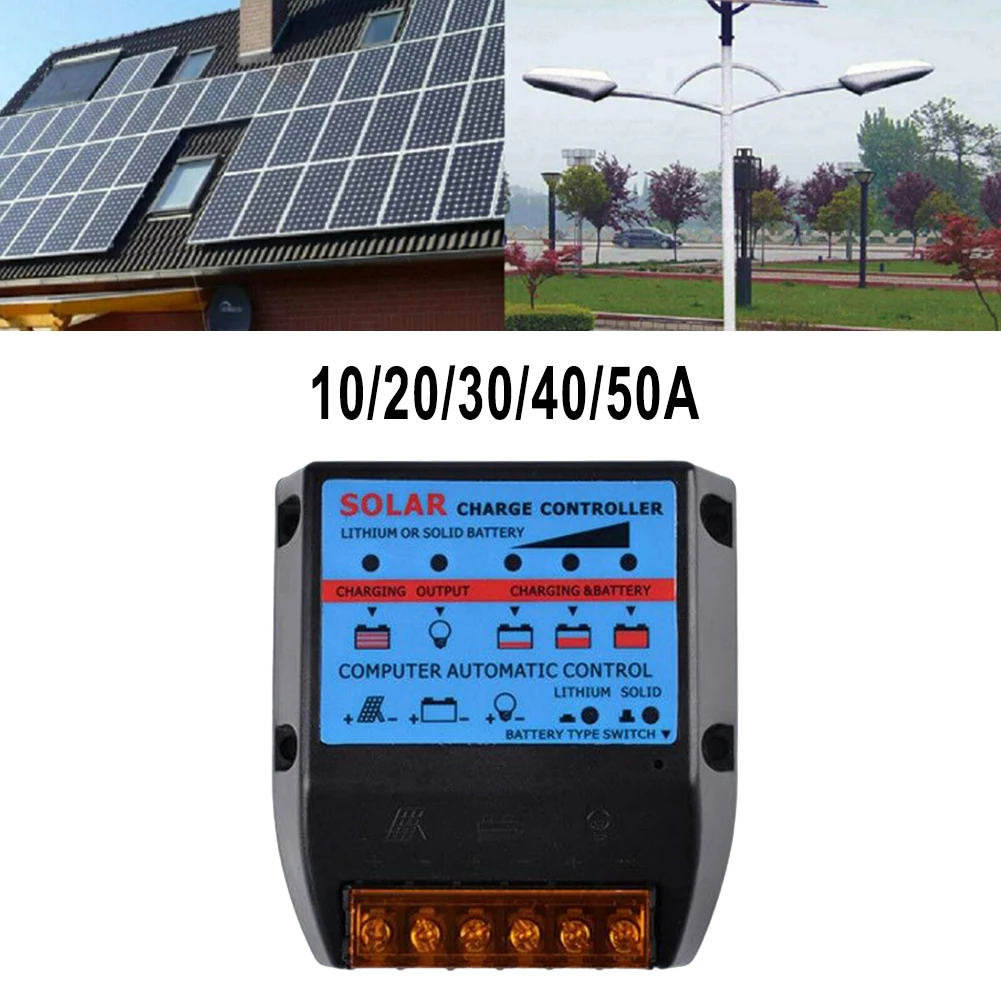 Solar Charge Controller PWM 12V/24V Solar Panel Battery Photovoltaic Charger Regulator 10A/ 20A/ 30A /40A /50A