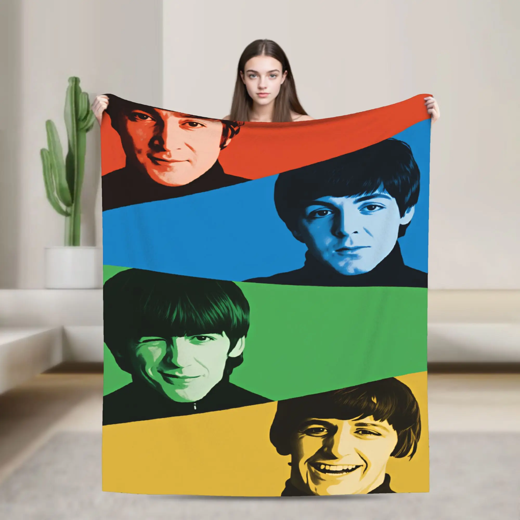 Beatled Music Warm Blankets  Kids Plush Throw Blanket Print Bedroom Flannel Bedspread Sofa Bed Cover