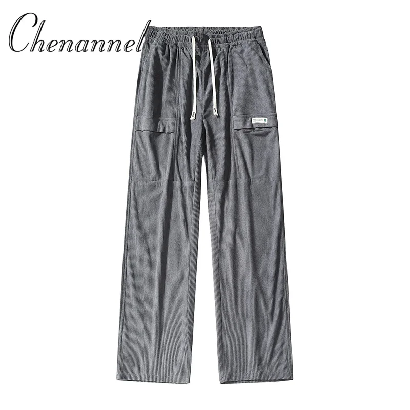 

Men's Spring Autumn Pure Cotton Large Pocket Casual Trousers Student Style Trendy Versatile Bottoms
