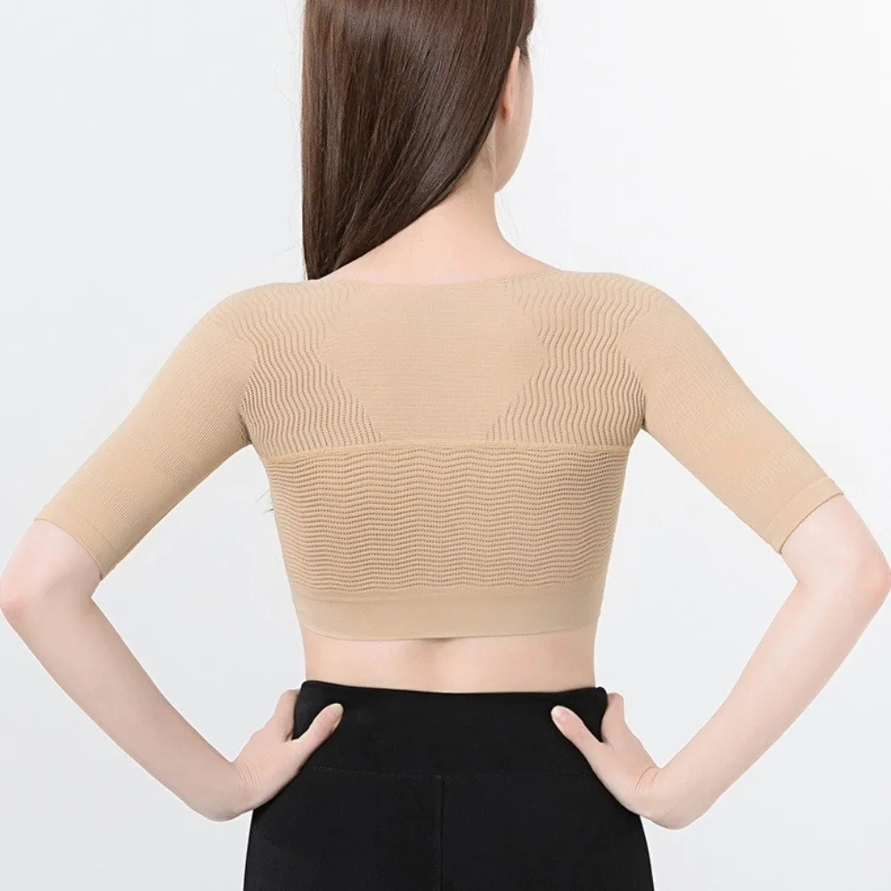 Chest Brace Chest Lifter Shapewear Shoulder Pulling Adjustable Push Up Body Shaper Short Sleeve Shockproof Corrector Posture Top