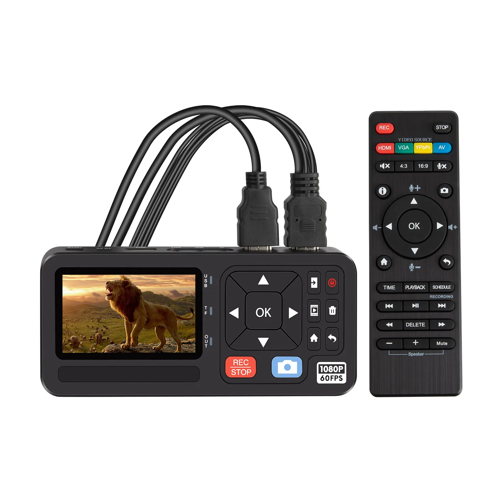 4K HDMI Video Capture Box 1080 60 Fps Recorder Recording Video From AV VGA YPbPr VHS VCR DVD For Gaming Teaching Streaming