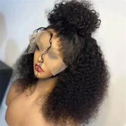 30inch Deep Wave Curly Human Hair 13x4 Lace Front Wigs for Women 180% Density Curly Hair Lace Frontal Wig Brazilian Remy Hair